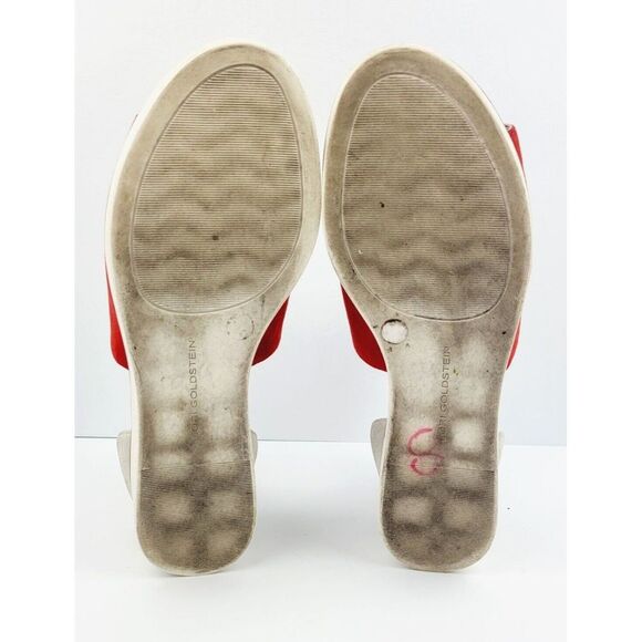 Lori‎ Goldstein Suede Red/White Sandals - Size 7.5 - Picture 8 of 8